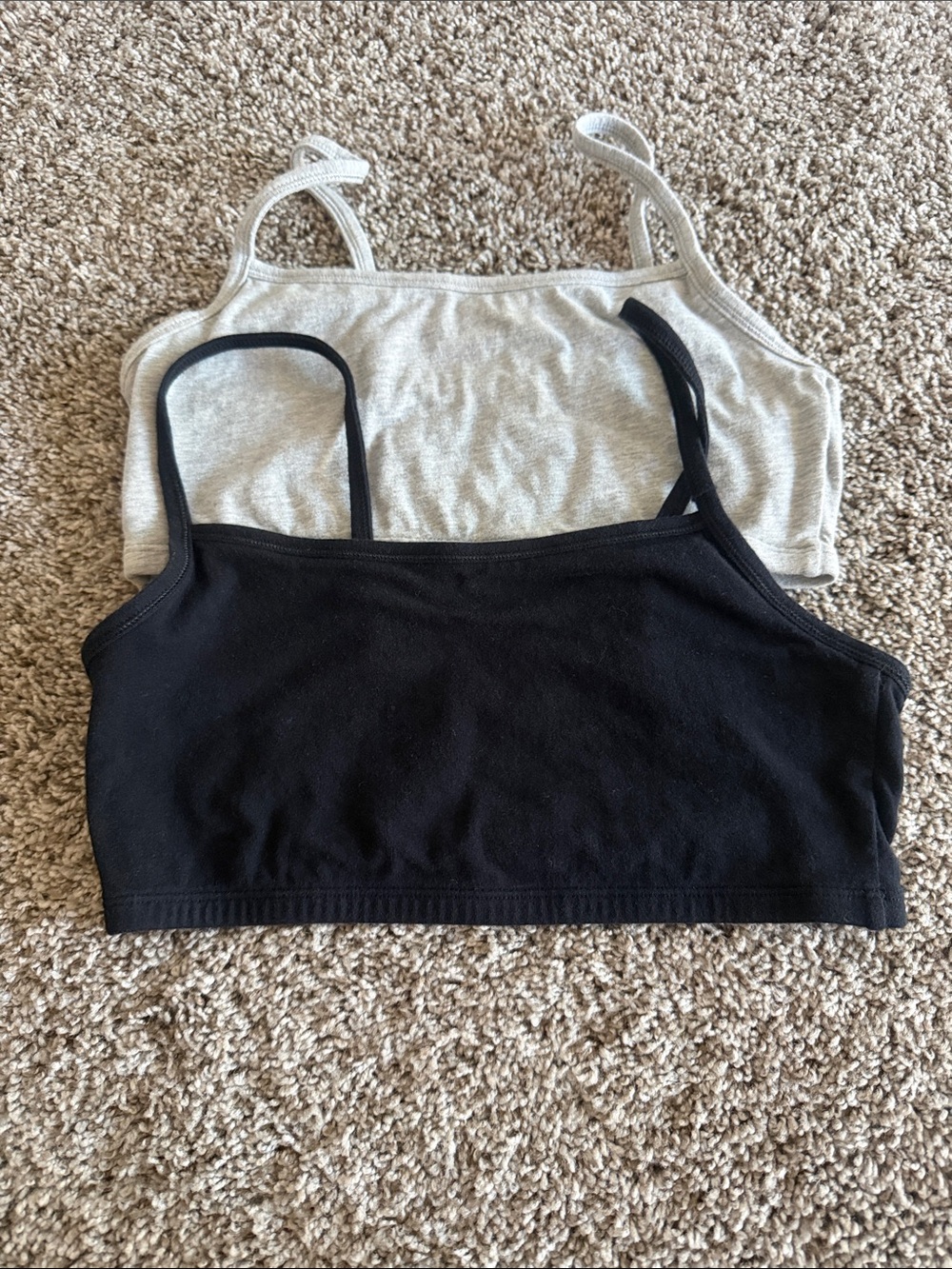 Fruit of the Loom Cotton Camisole Duo - Black & Light Gray